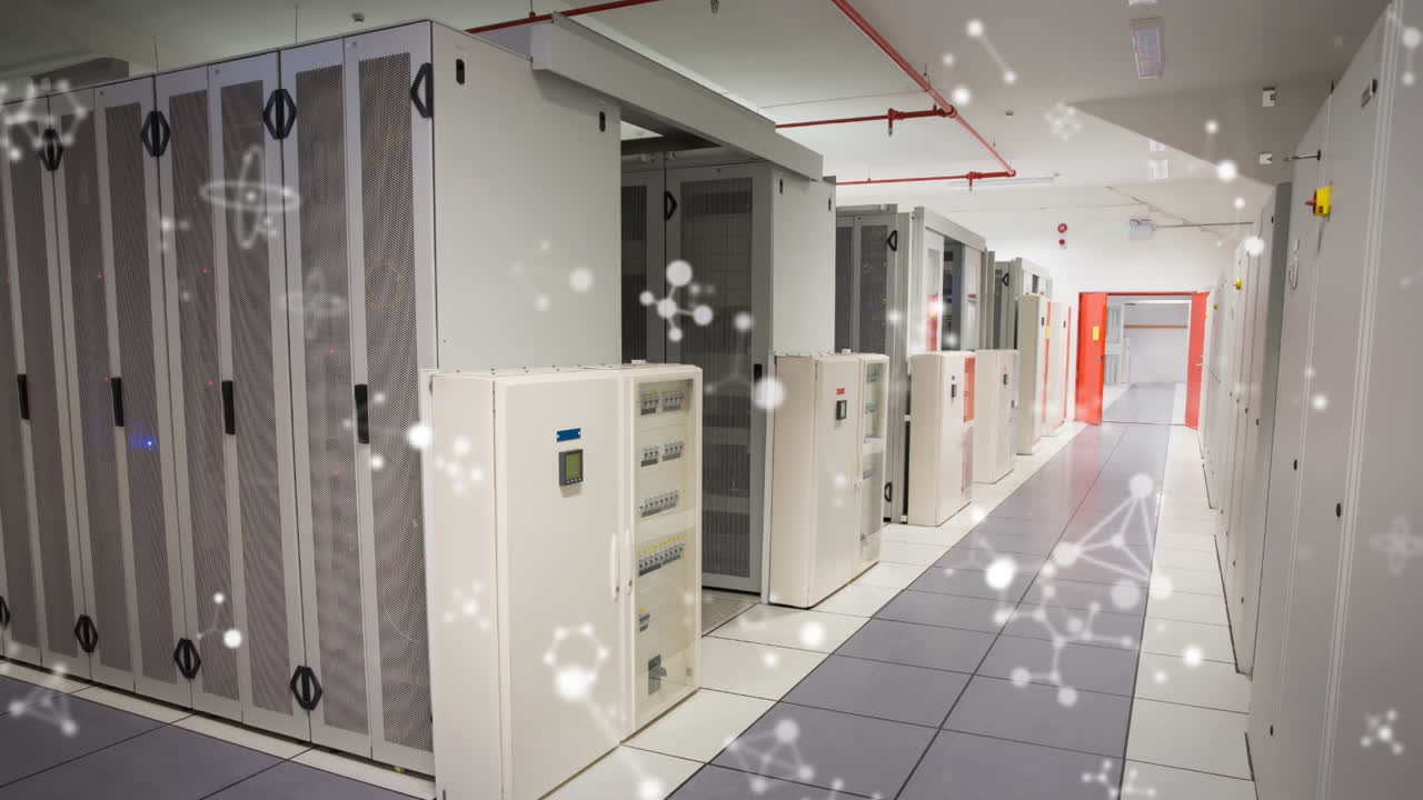 animación de formas que se mueven sobre la sala del servidor