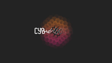 modern cyber monday text with circles pattern on black gradient