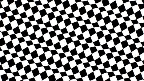 hypnotic black and white checkerboard tiles wave optical illusion - 4k seamless vj loop motion background animation