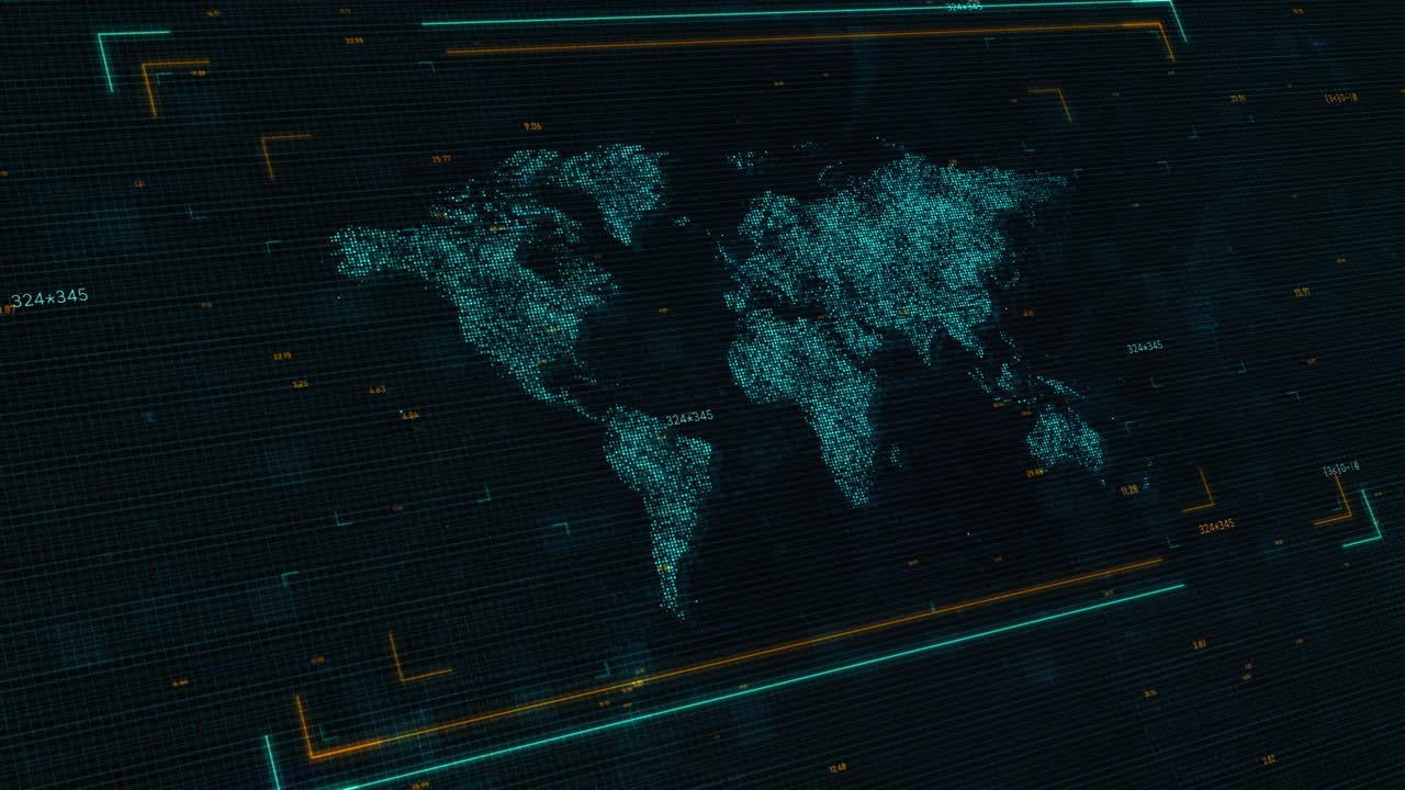 Global Business and Technology Concept with Digital Display Screen