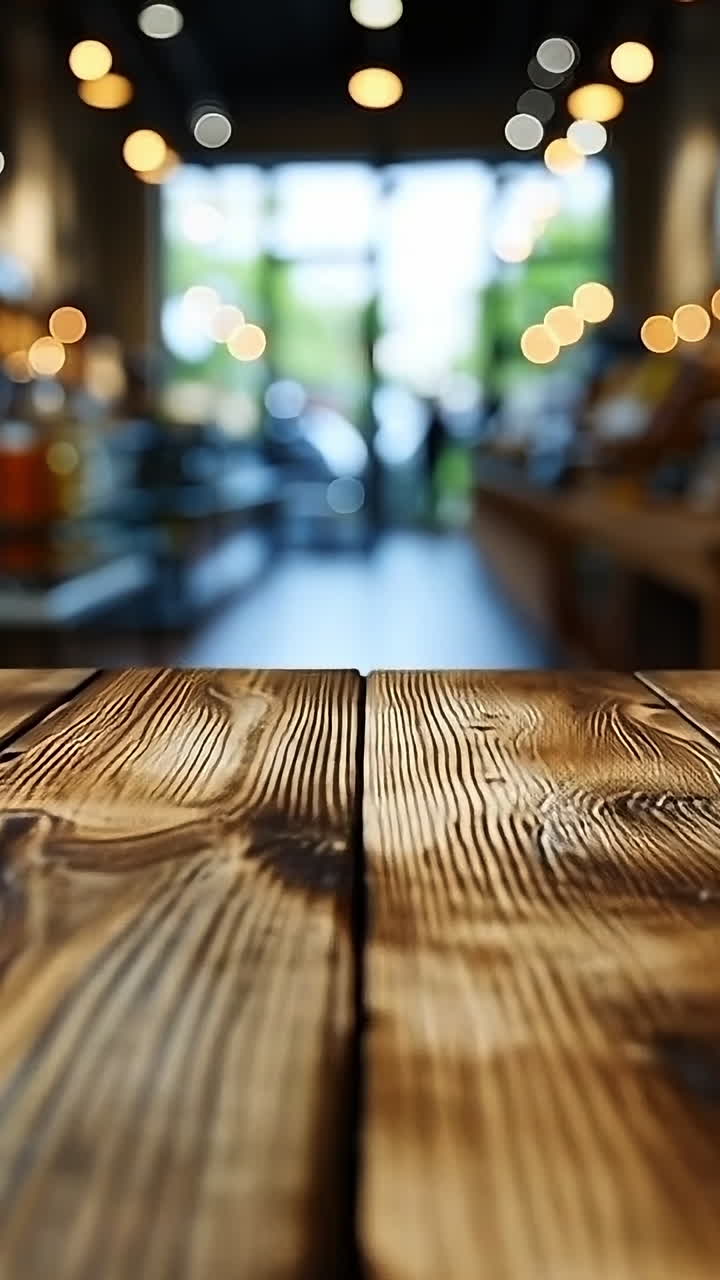 Chic kitchen with wood counter. A modern kitchen boasts a polished wooden counter