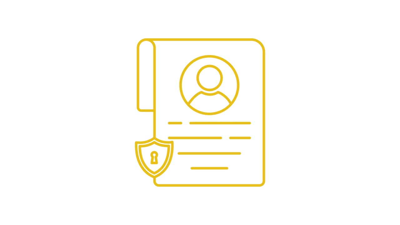 Animated Icon of Secure User Profile Document