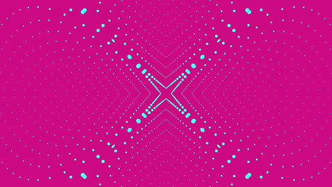 abstract geometric pattern with teal dots on magenta background