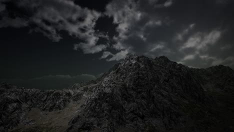 dramatic storm sky over rough mountains