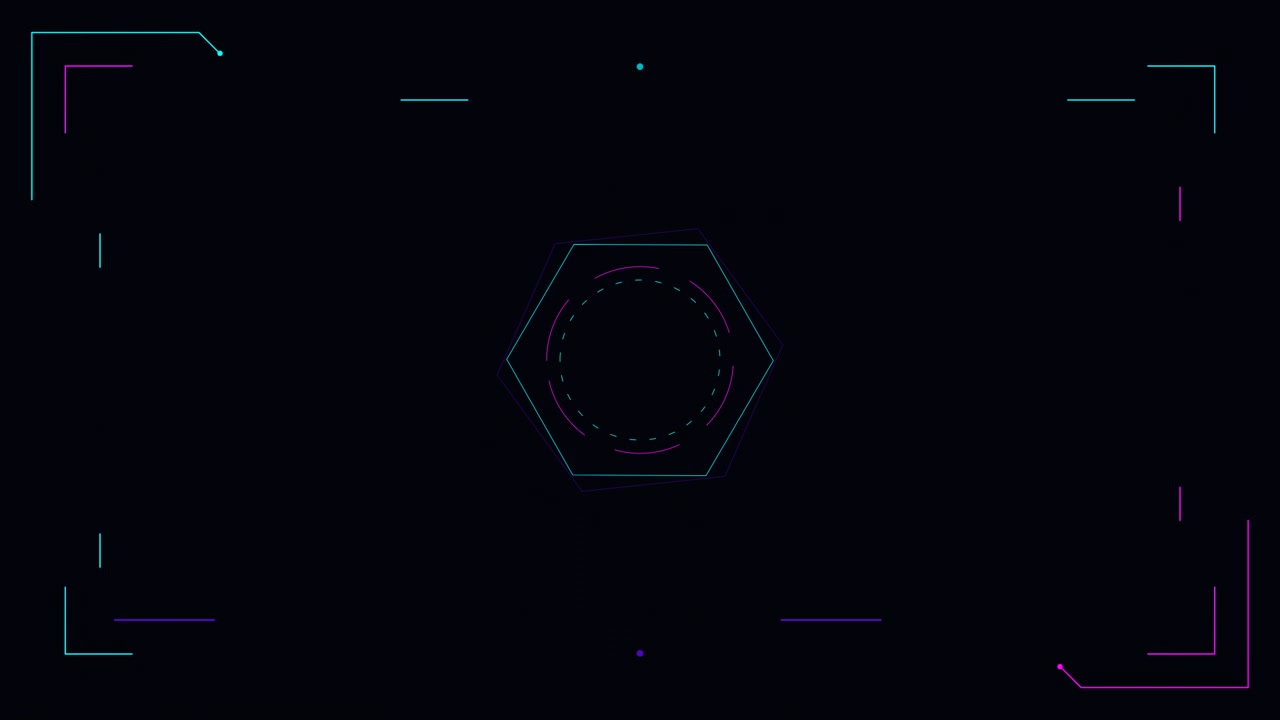 Abstract Digital Hexagon HUD Interface Animation