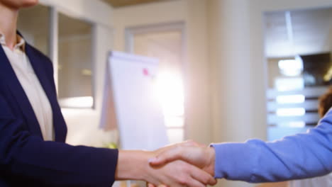 close-up of female business executives shaking hands