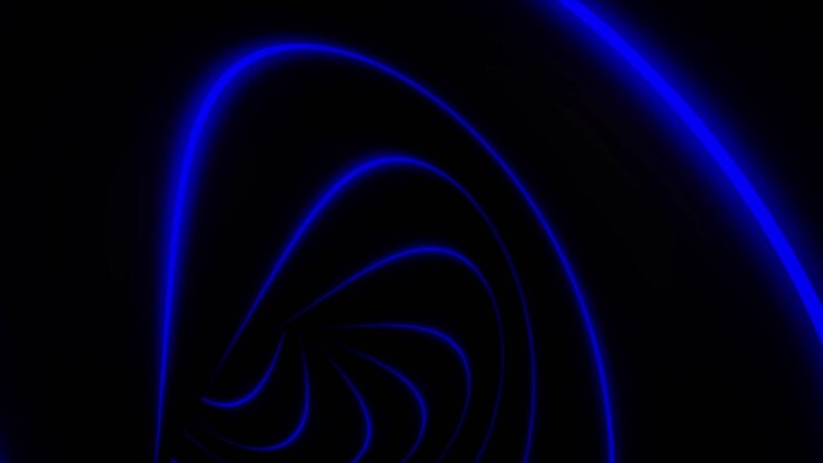 Design astratto a spirale neon blu