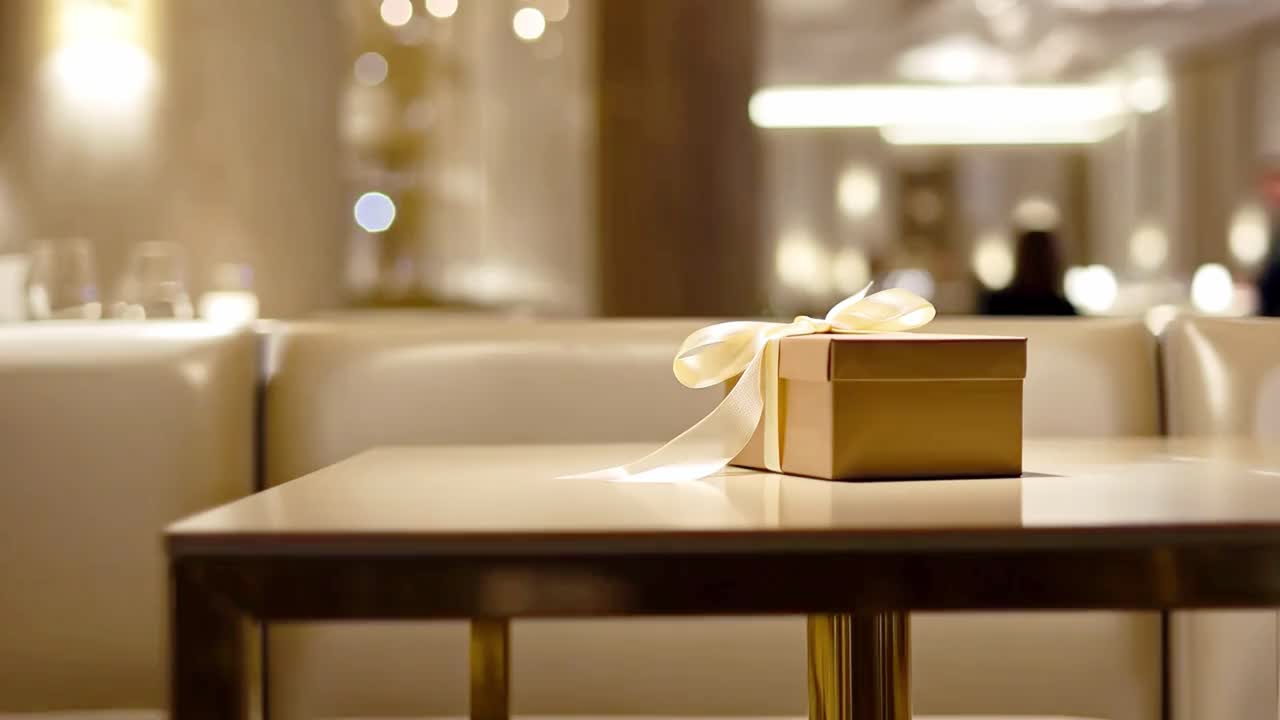 Gift box on a table
