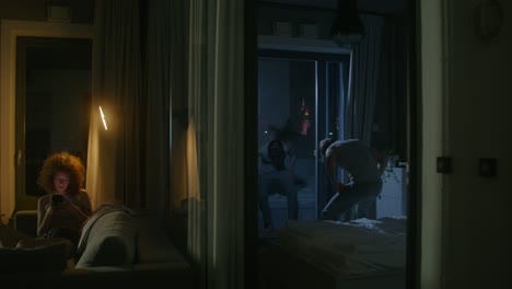 couple at home night time
