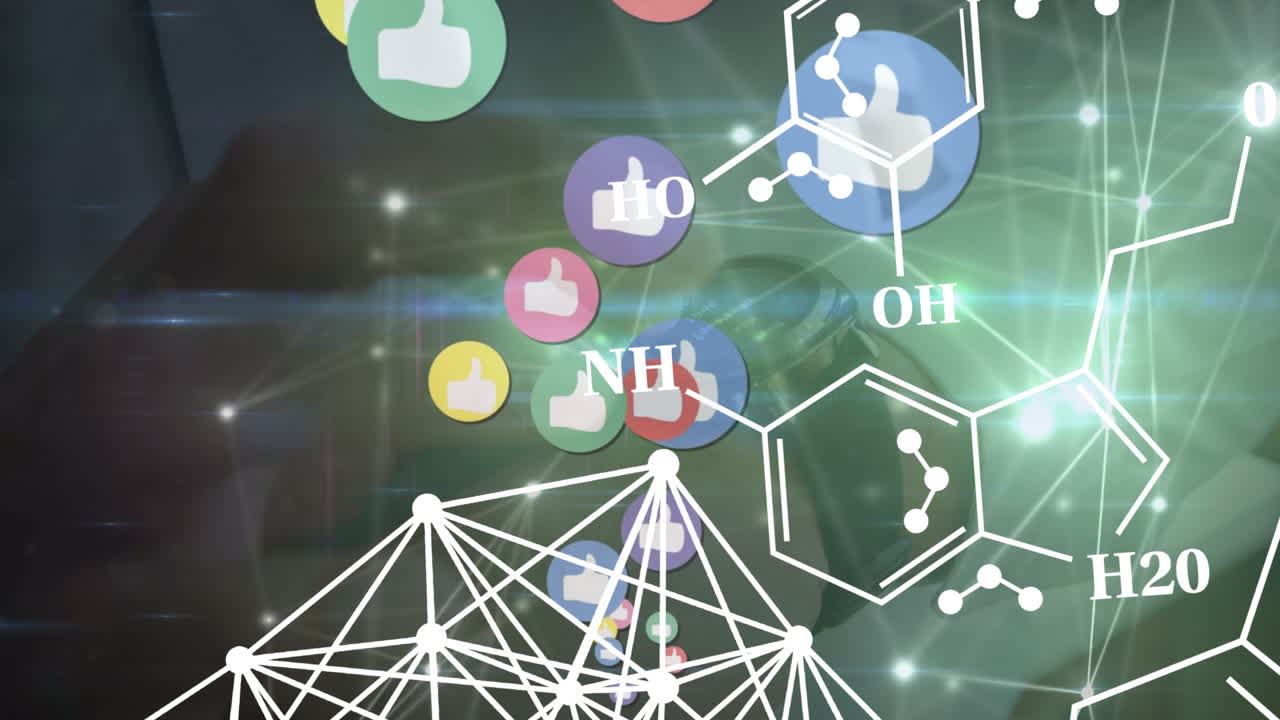 스마트 워치를 사용하는 백인 남성에 대한 미디어 아이콘의 애니메이션