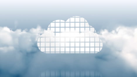 gráfico de computación en la nube en el fondo del cielo