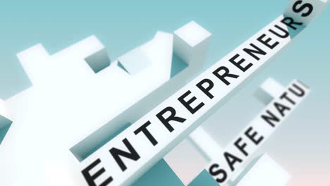 palabras de emprendimiento social animadas con cubos