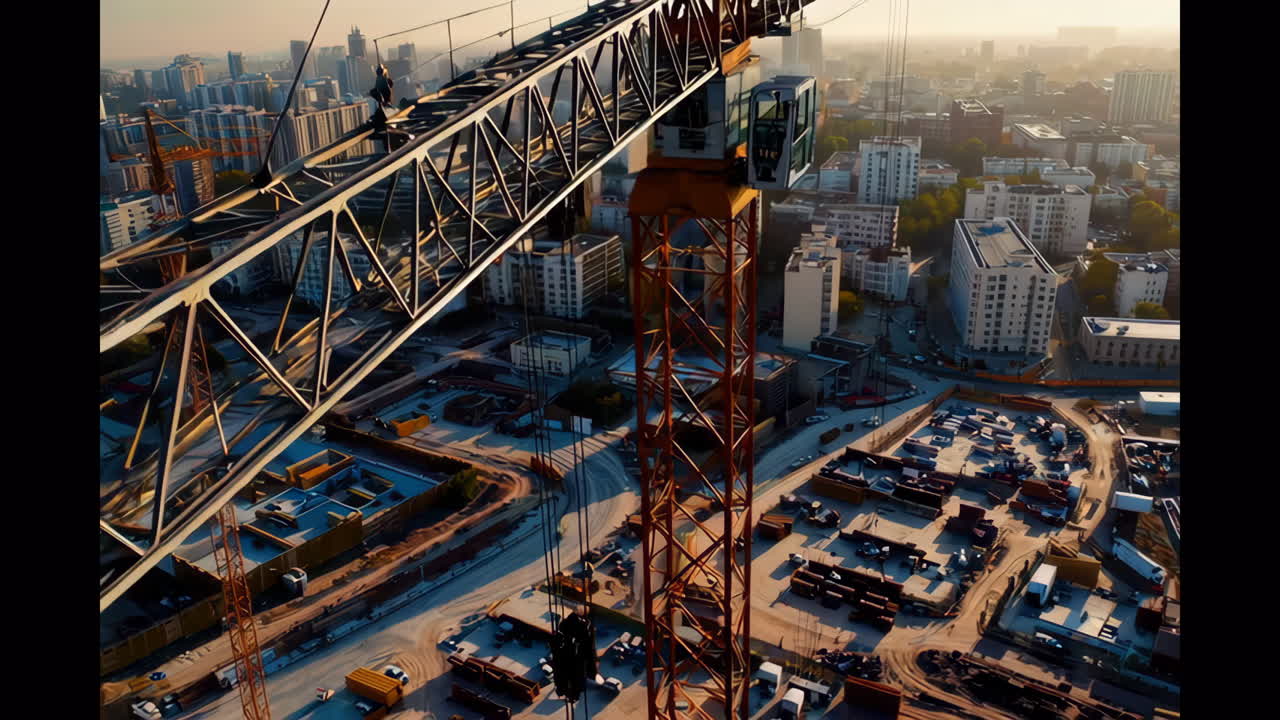 Construction Site with Cranes in a City