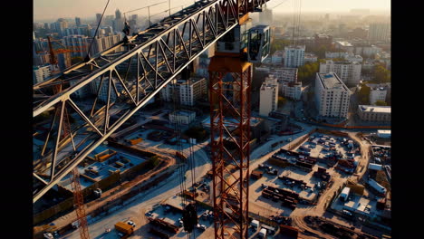 construction site with cranes in a city