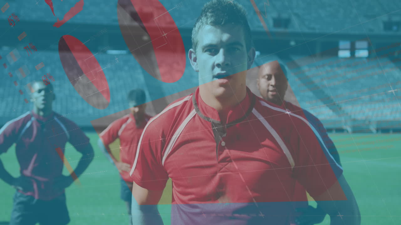 animación de estadísticas y procesamiento de datos sobre diversos jugadores de rugby