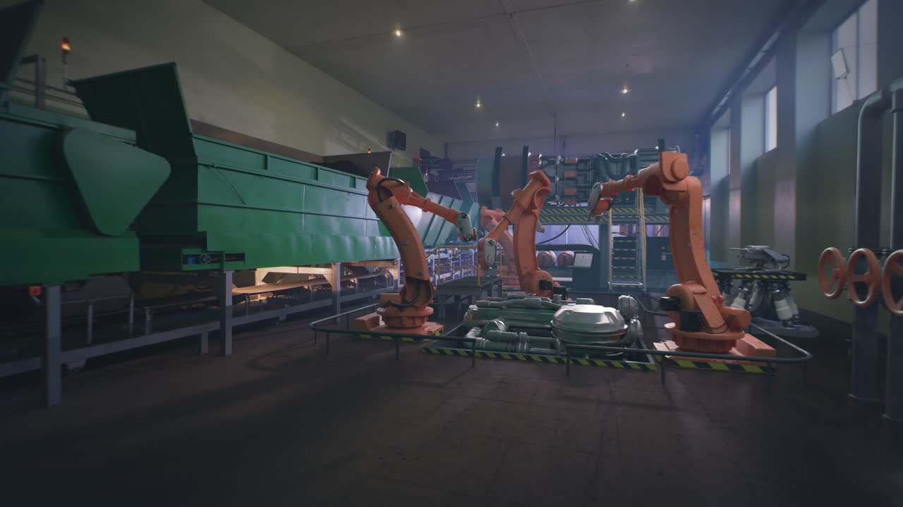 instalación de fabricación automatizada con robots