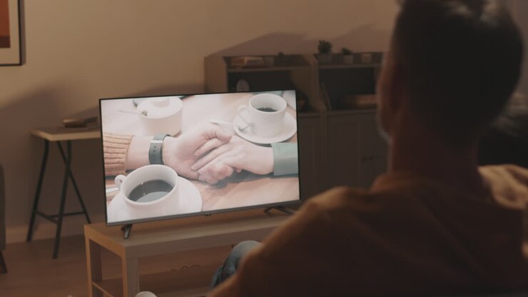 Couple Watching Romantic Movie