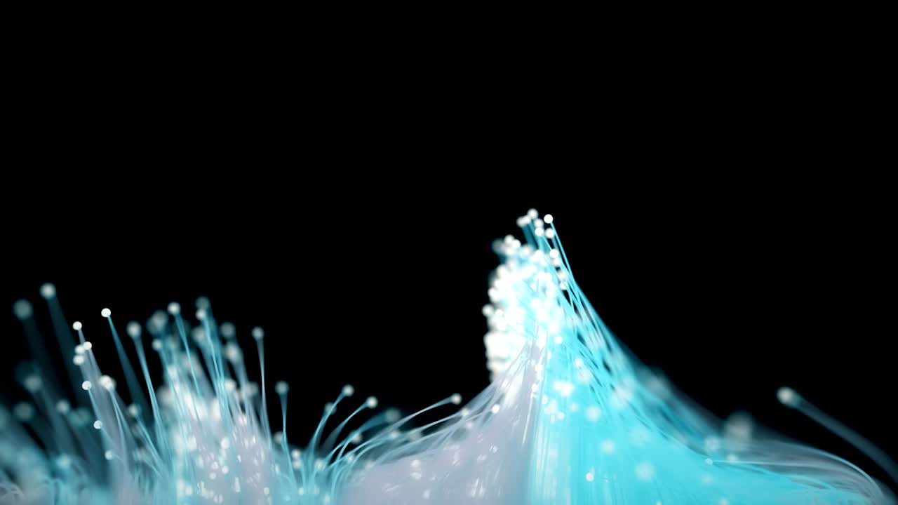 프레임을 가로질러 흐르는 광섬유 케이블.