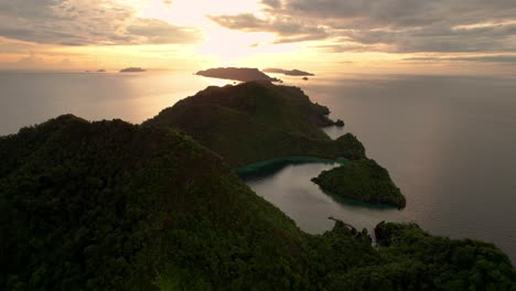 sunrise over stunning tropical island in raja ampat in indonesia