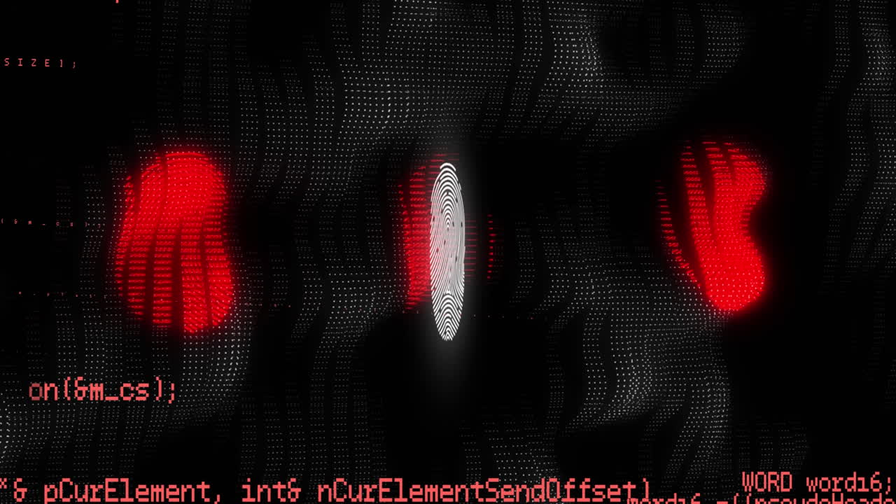 Scanning fingerprint and data processing against black background