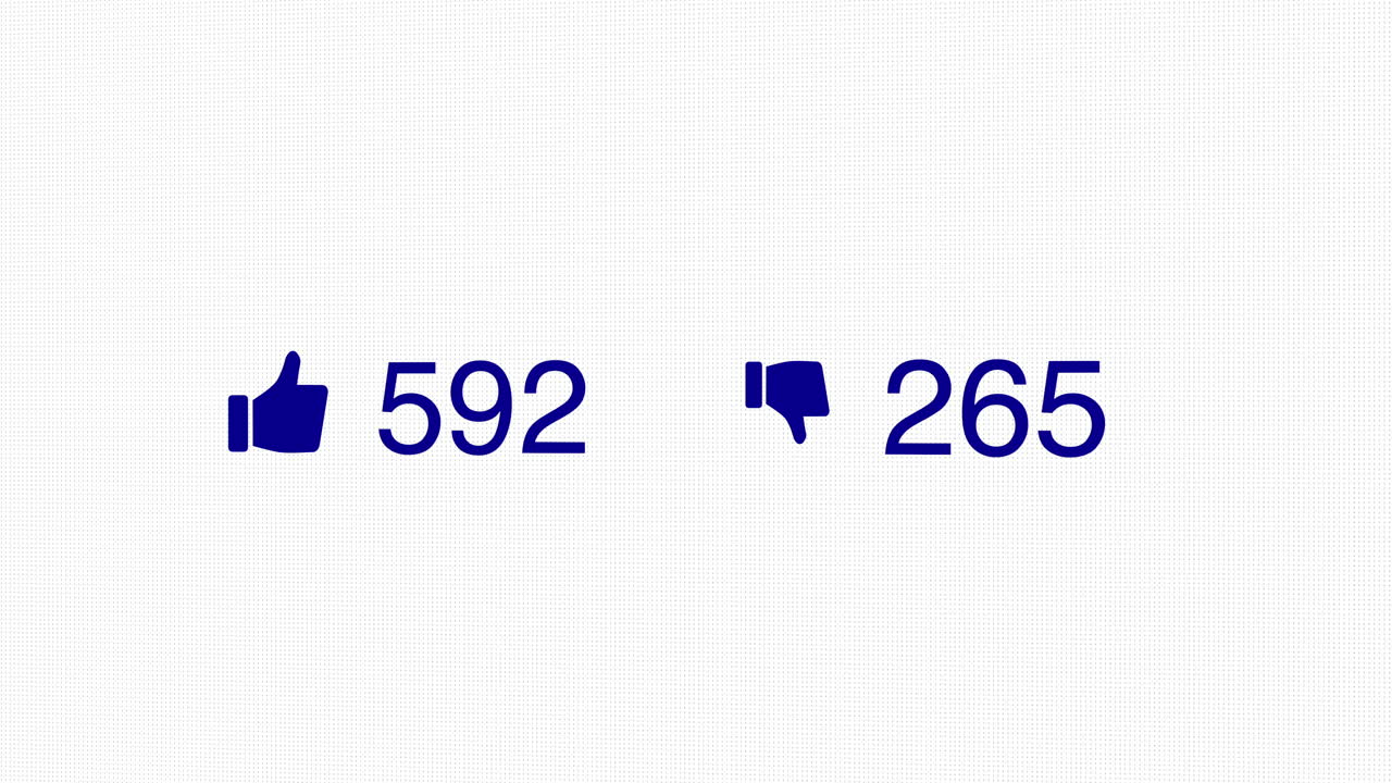 Social media Likes, Dislikes thumbs icon, user interaction feedback Overlay