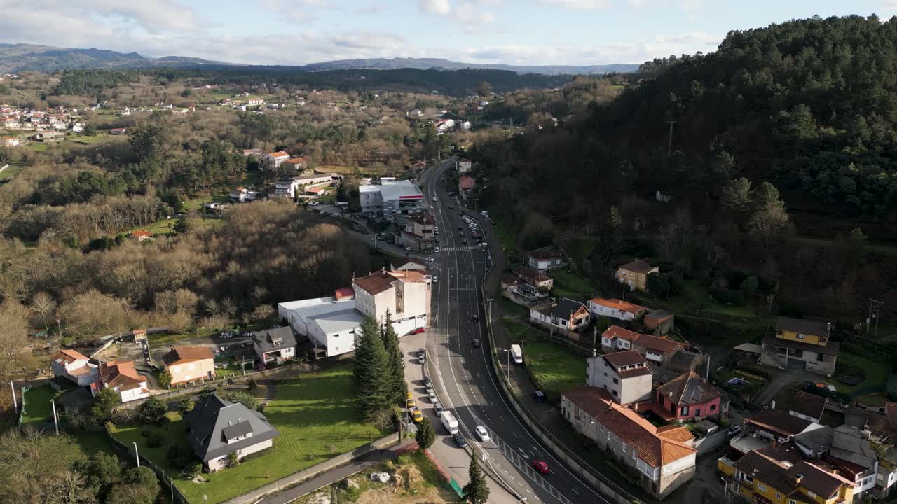 Vista aerea di Castadon, Pereiro de Aguiar, Ourense, Spagna