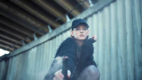 Girl-showing-smoke-grenade-at-camera.-Woman-holding-smoke-bomb-in-hand