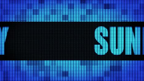 sunday displayed on a digital screen