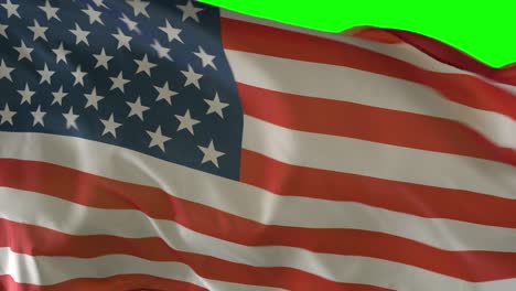 close up of american flag fluttering on flagpole
