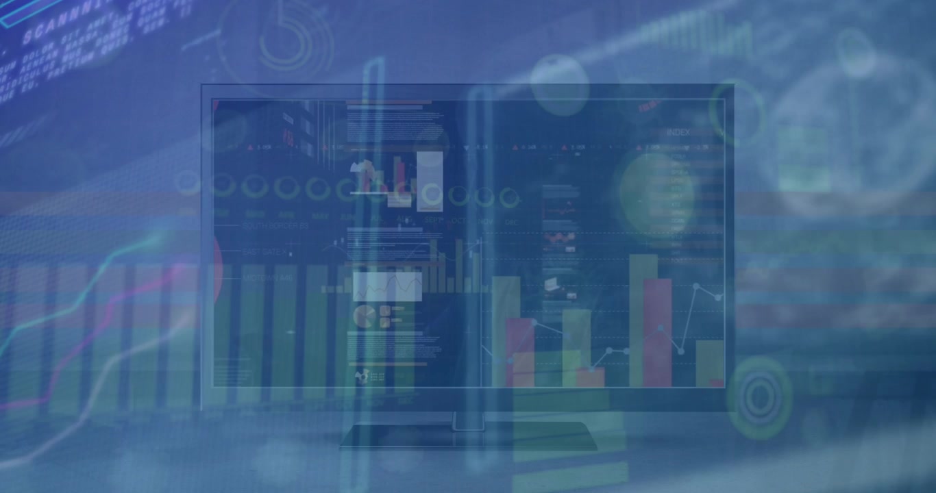 Digital Data Visualization on a Computer Monitor with Abstract Overlays
