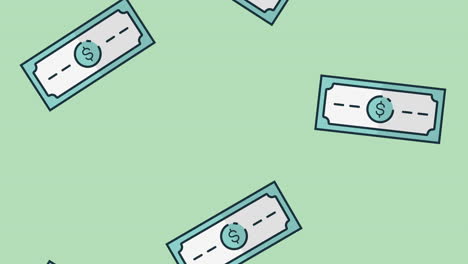 bills dollars rain economy animation