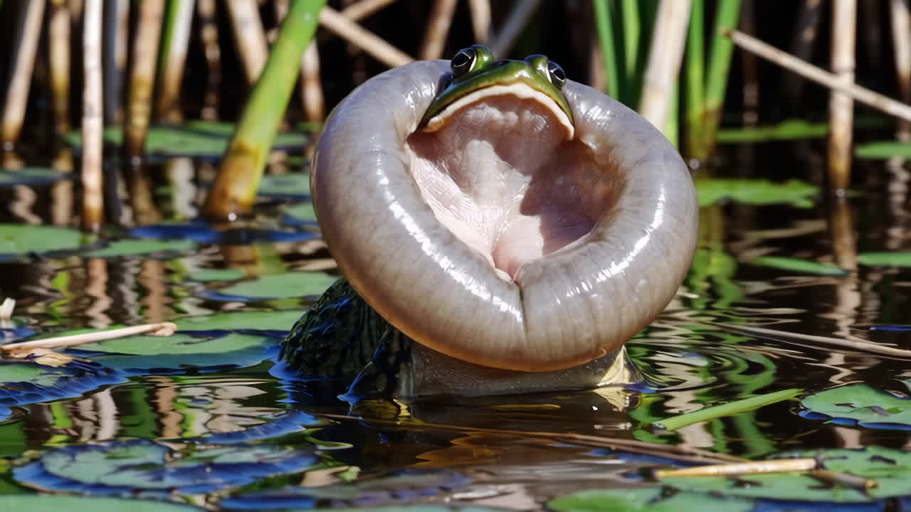 Frog Swallowing Prey