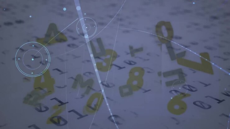 Animation of network of connections, numbers over binary coding