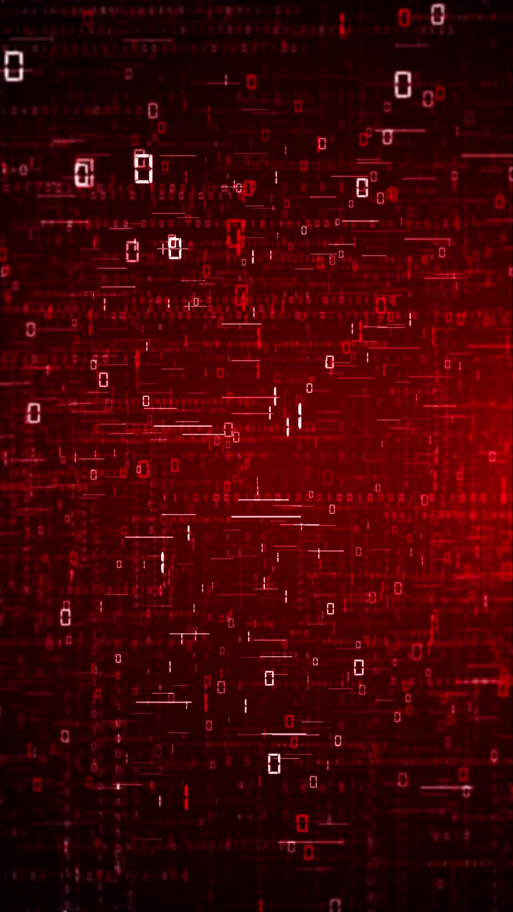 Red binary code matrix background numbers moving futuristic blue digital code animation matrixstyle