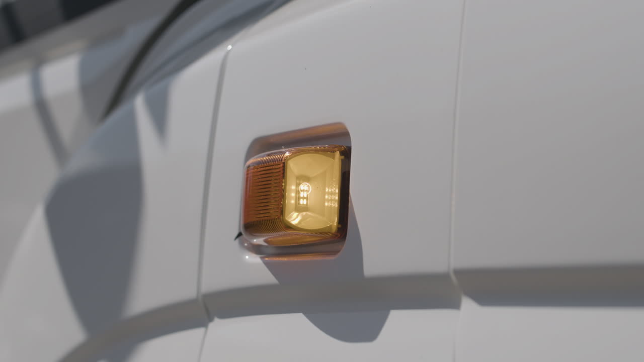 Close-up of a vehicle's side marker light