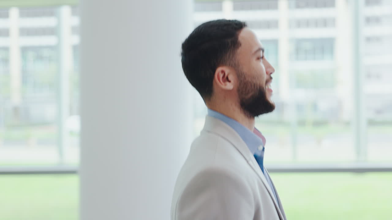 Corporate, employee and walking in office