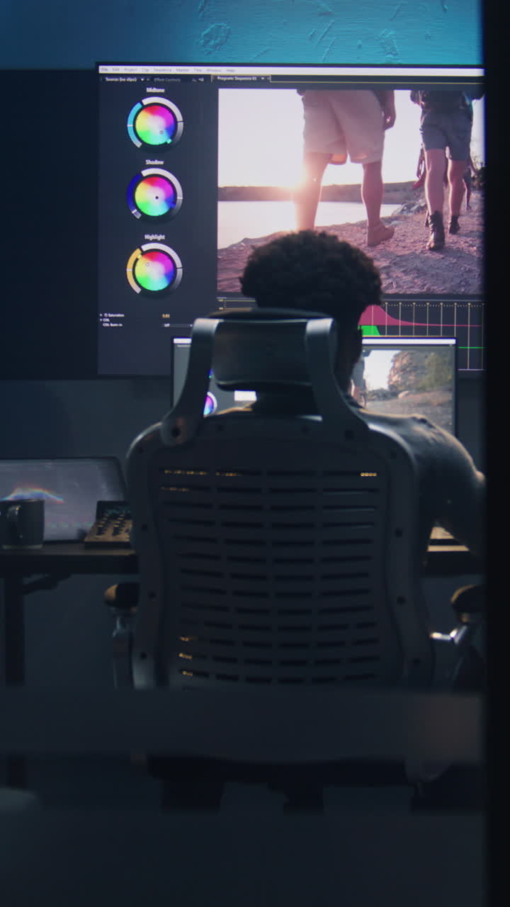 editor de video trabajando en un proyecto