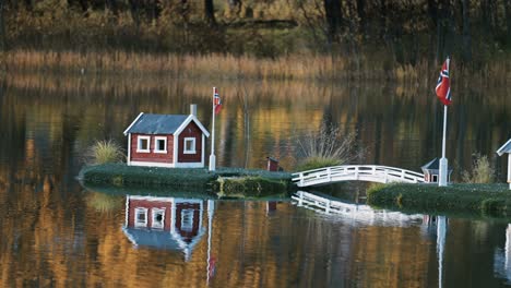 An-idyllic-scene-in-the-town-park-in-Finnsnes,-Norway