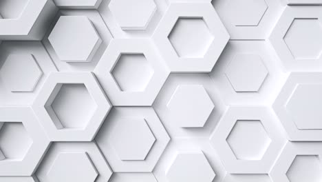 4k loop elegant white video，abstract hexagon 3d-render background.