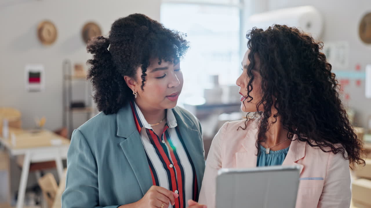 Woman, handshake and meeting for creative startup