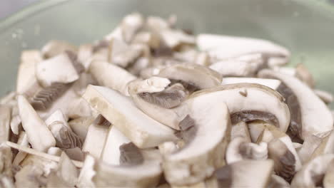 sliced mushrooms in a bowl ingredients