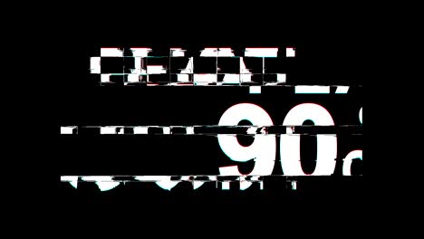 flat 90% percent off glitch effect text digital tv distortion 4k loop animation