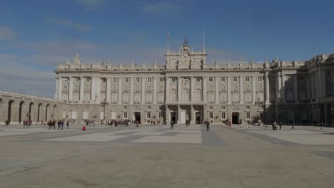 wide angle view over royal palace in madrid