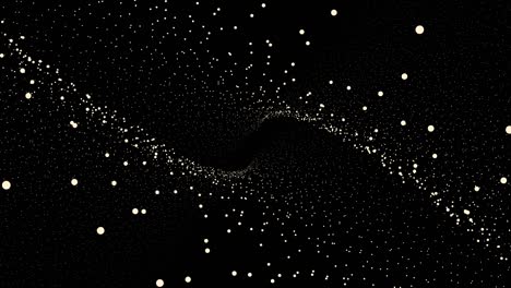 abstract digital background with moving and flicker particles on black background. background particles movement. universe pattern glow particles on black background. motion abstract points. loop animation