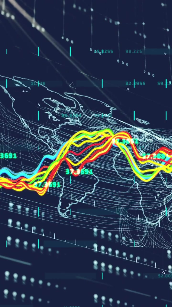 Animation of financial data processing and statistics
