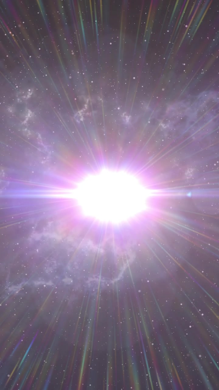 Animazione di scie e punti luminosi su sfondo nero