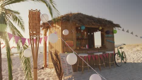 View-of-a-wooden-shed-on-the-beach-