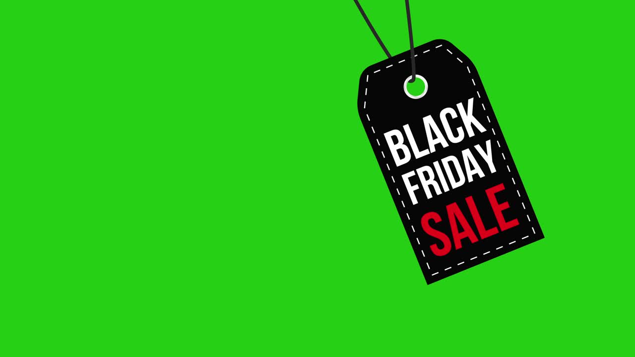 tag price black friday banner rotation.motion animation isolato su sfondo verde.