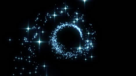 estrellas en espiral en el fondo.