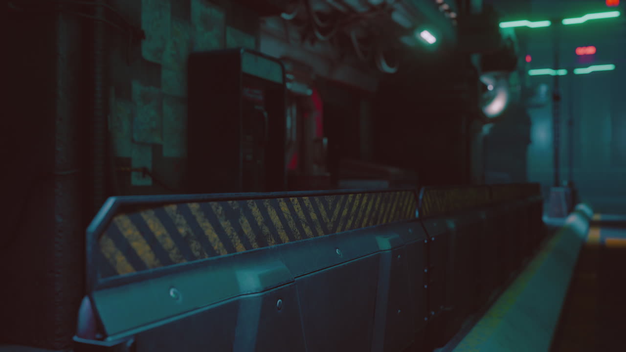 미래 과학 소설 도시의 네온 불빛